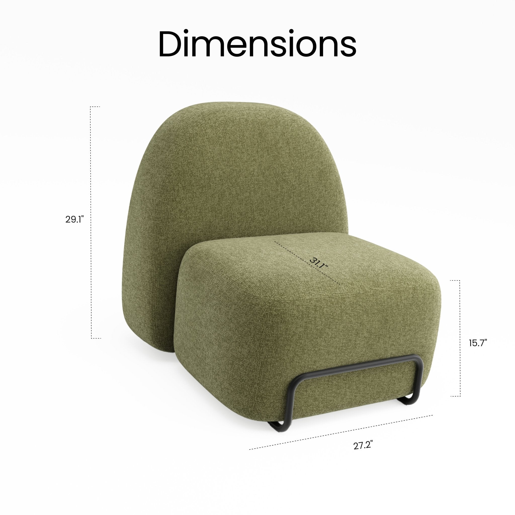 COLAMY VERDIA Curved Boucle Accent Chair - COLAMY