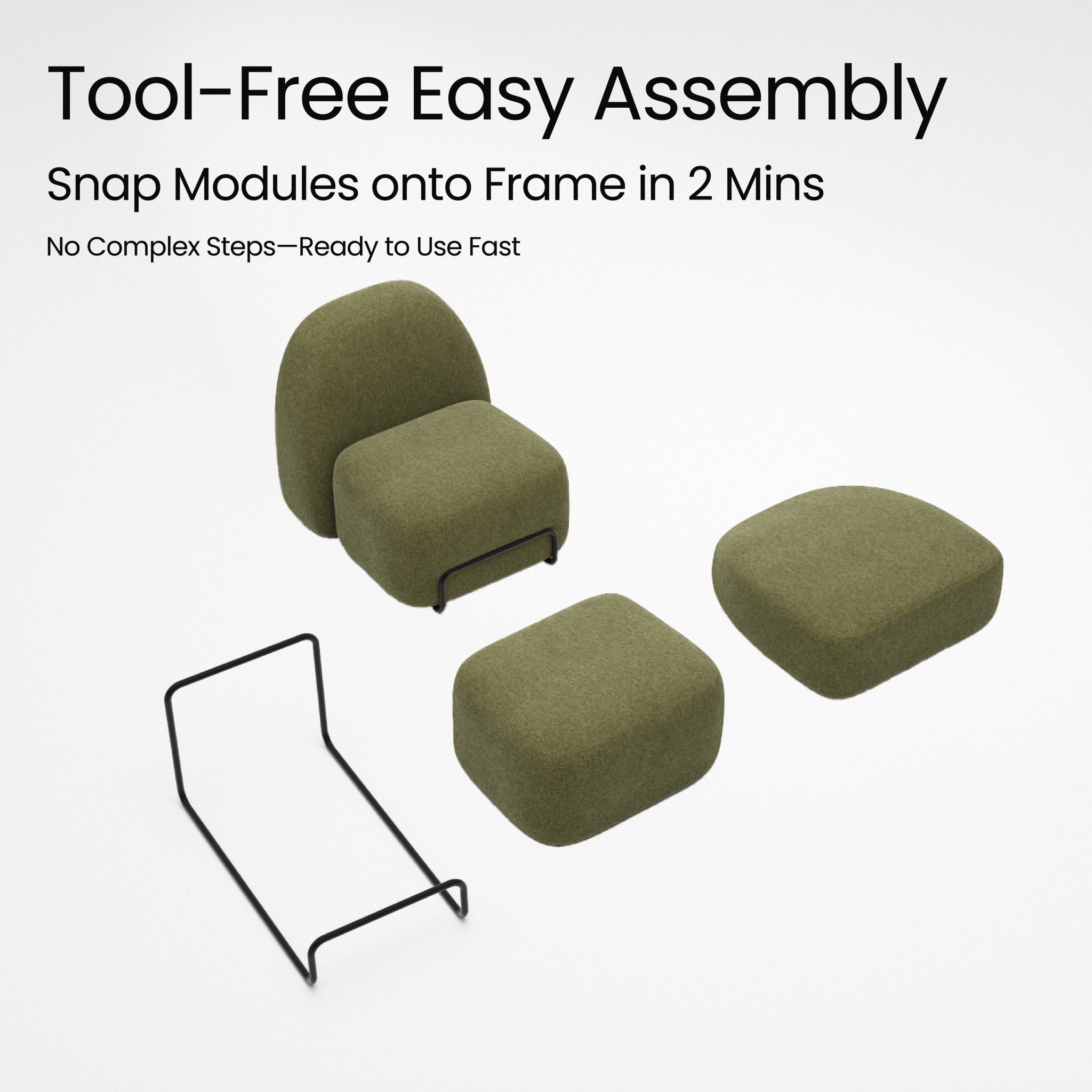 COLAMY VERDIA Curved Boucle Accent Chair - COLAMY