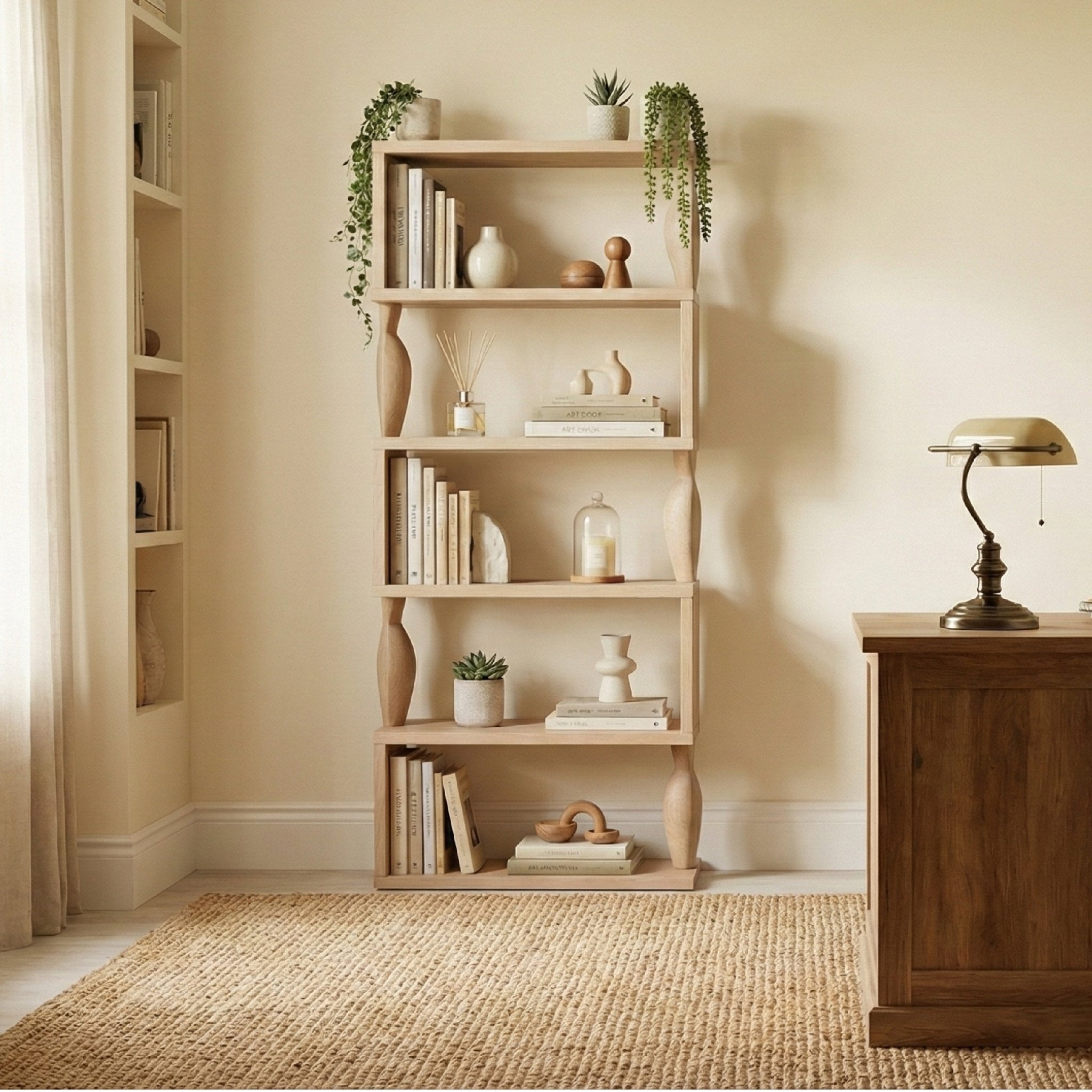 COLAMY VERTA Oak Storage Shelf - COLAMY