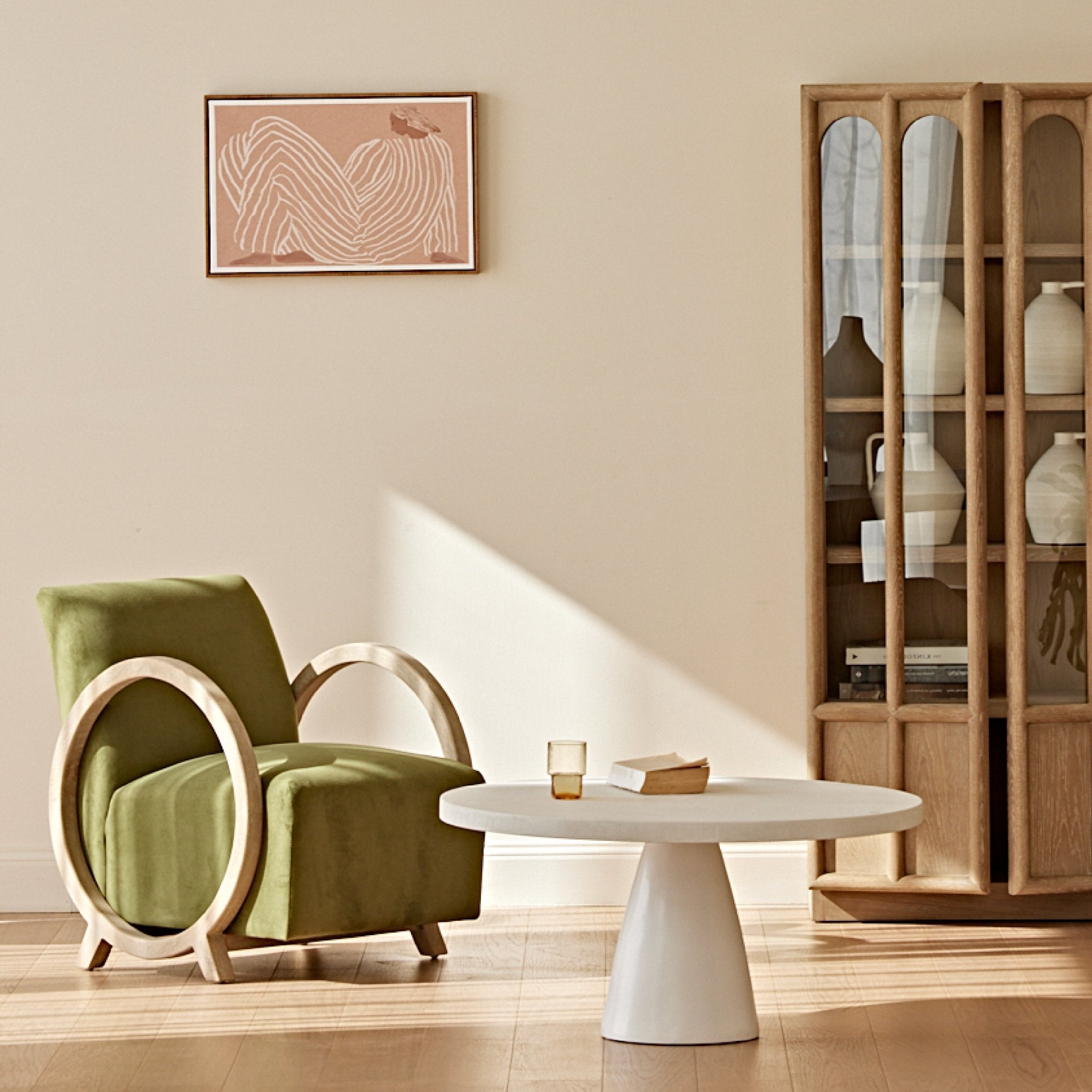 COLAMY VEYRA Velvet Accent Armchair