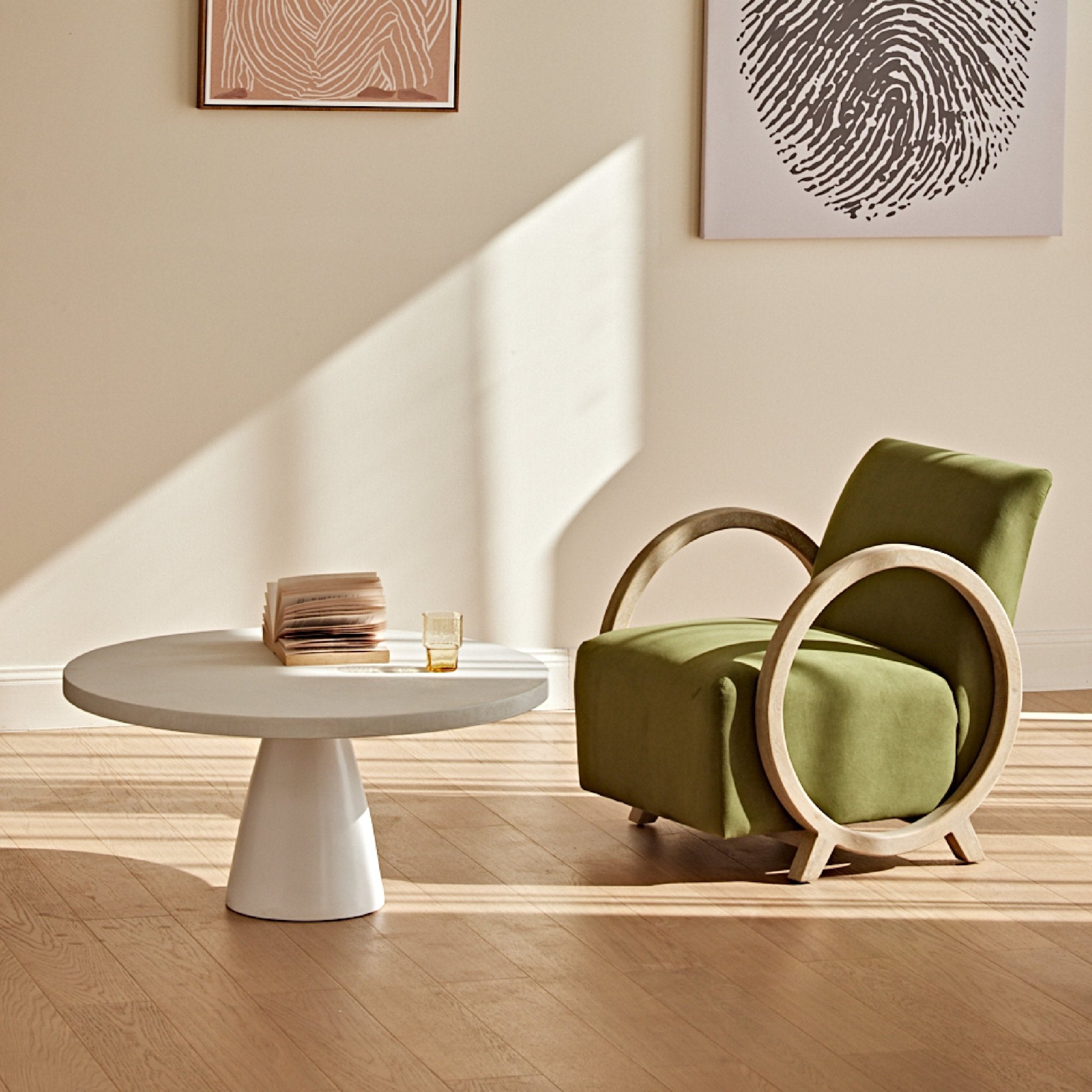 COLAMY VEYRA Velvet Accent Armchair