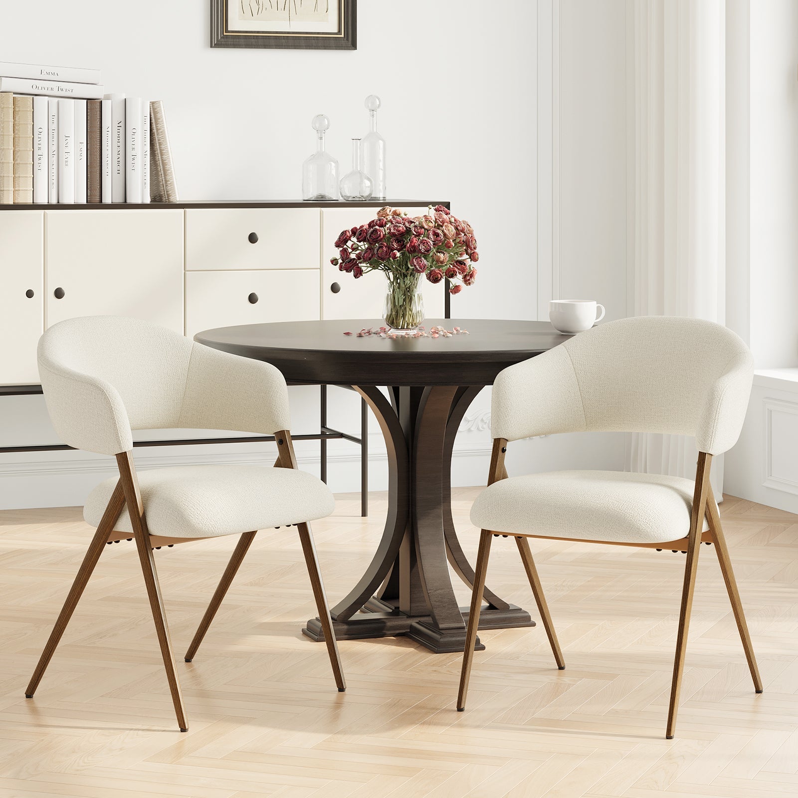 Scandinavian Style Velvet Dining Chair, set of 2